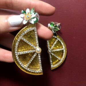 Betsey Johnson Lemon Flower Earrings